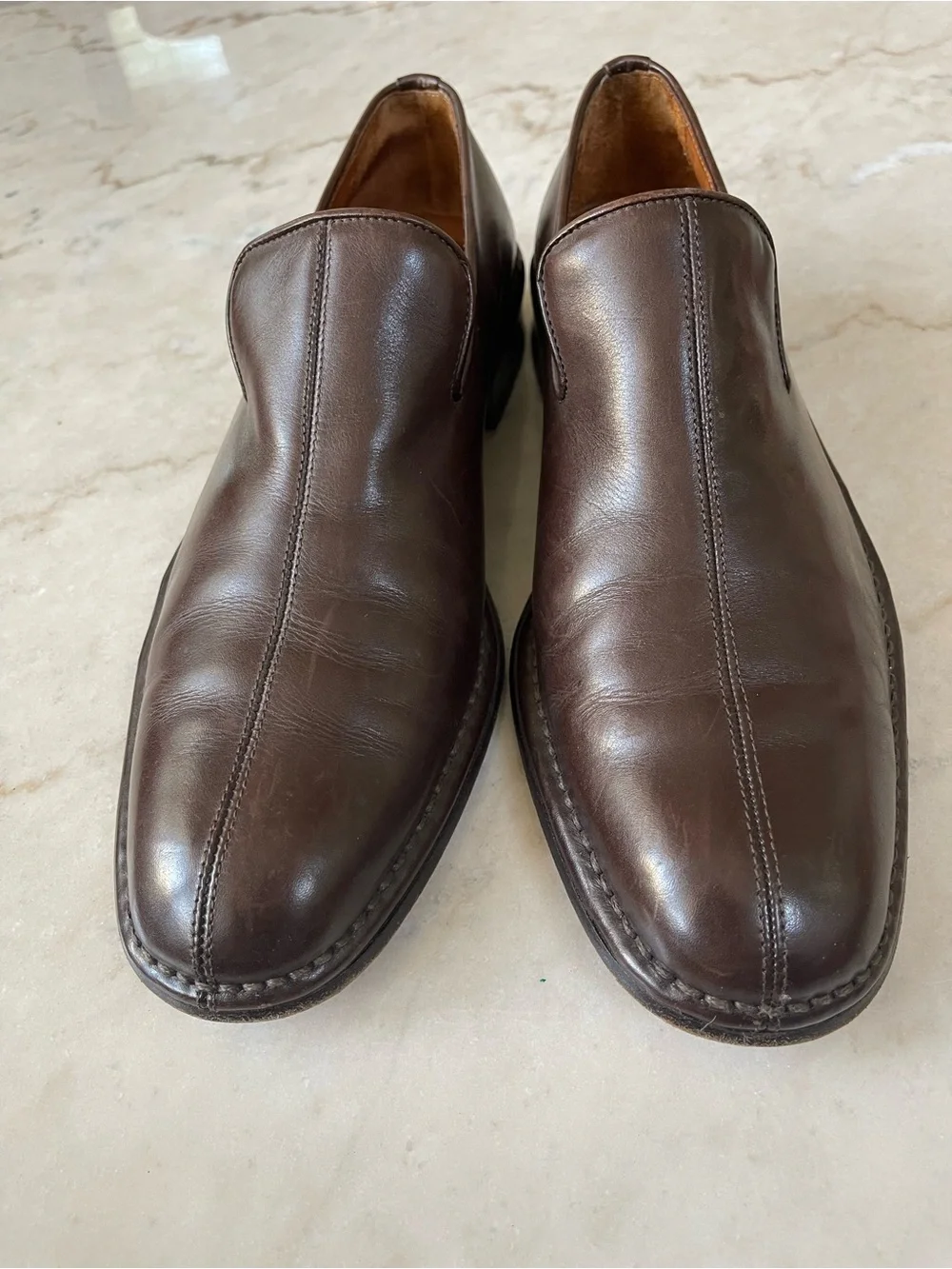 John Varvatos  Brown Leather Slip-On Dress Shoes 9,5